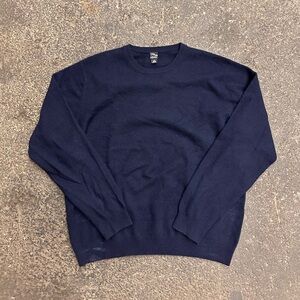 New Men’s Saks Fifth Avenue Blue and Black 100% Cashmere Sweater Size Large